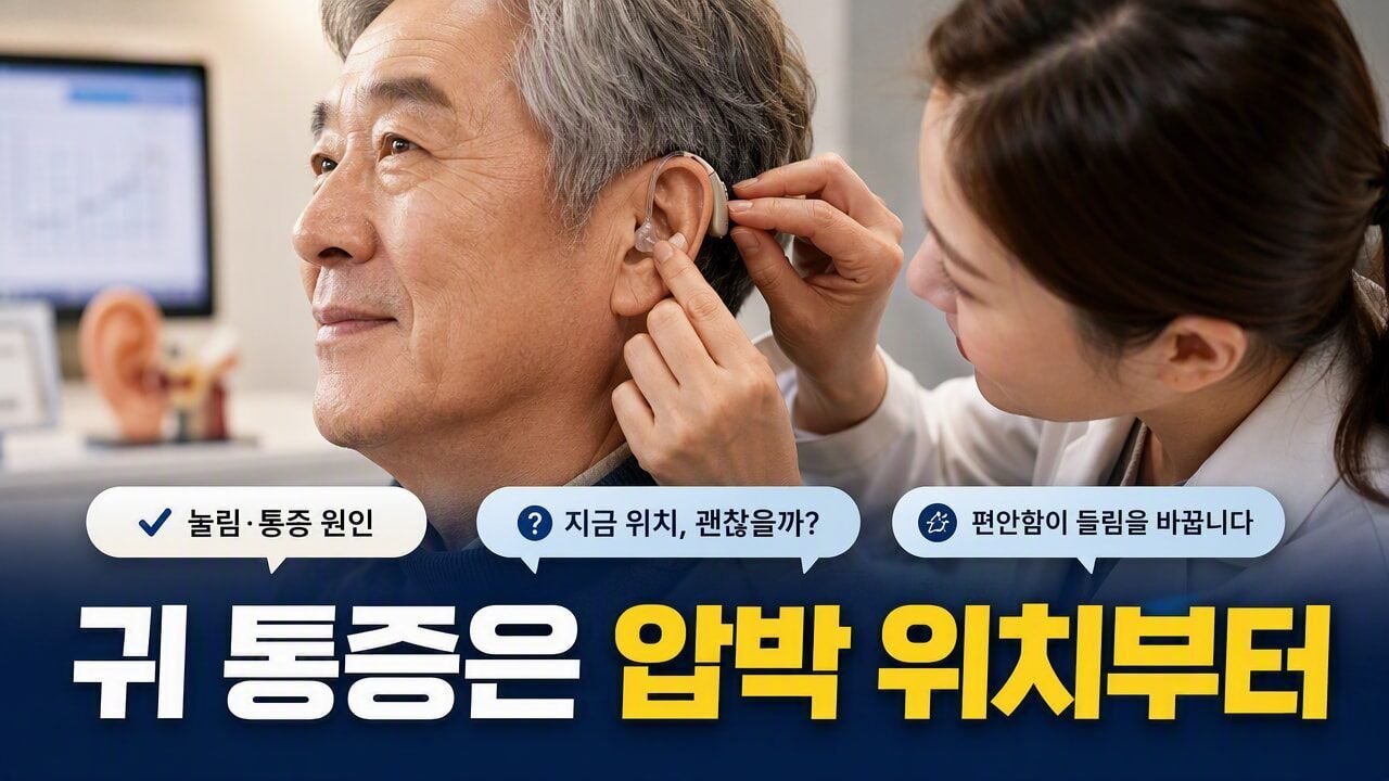 보청기 착용 후 귀가 아프다면? 크기보다 먼저 확인할 압박 위치와 피팅 조정